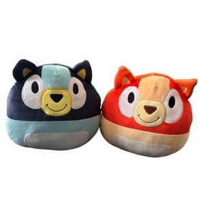Bluey & Bingo Anime Dog Plush Squishy Lot 9” Round Stuffed Animal Lot Of 2